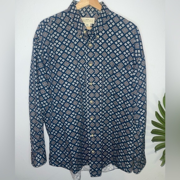 Natural Issue Mens Button Down Shirt With Pattern 100% Cotton Size Large - Picture 1 of 5
